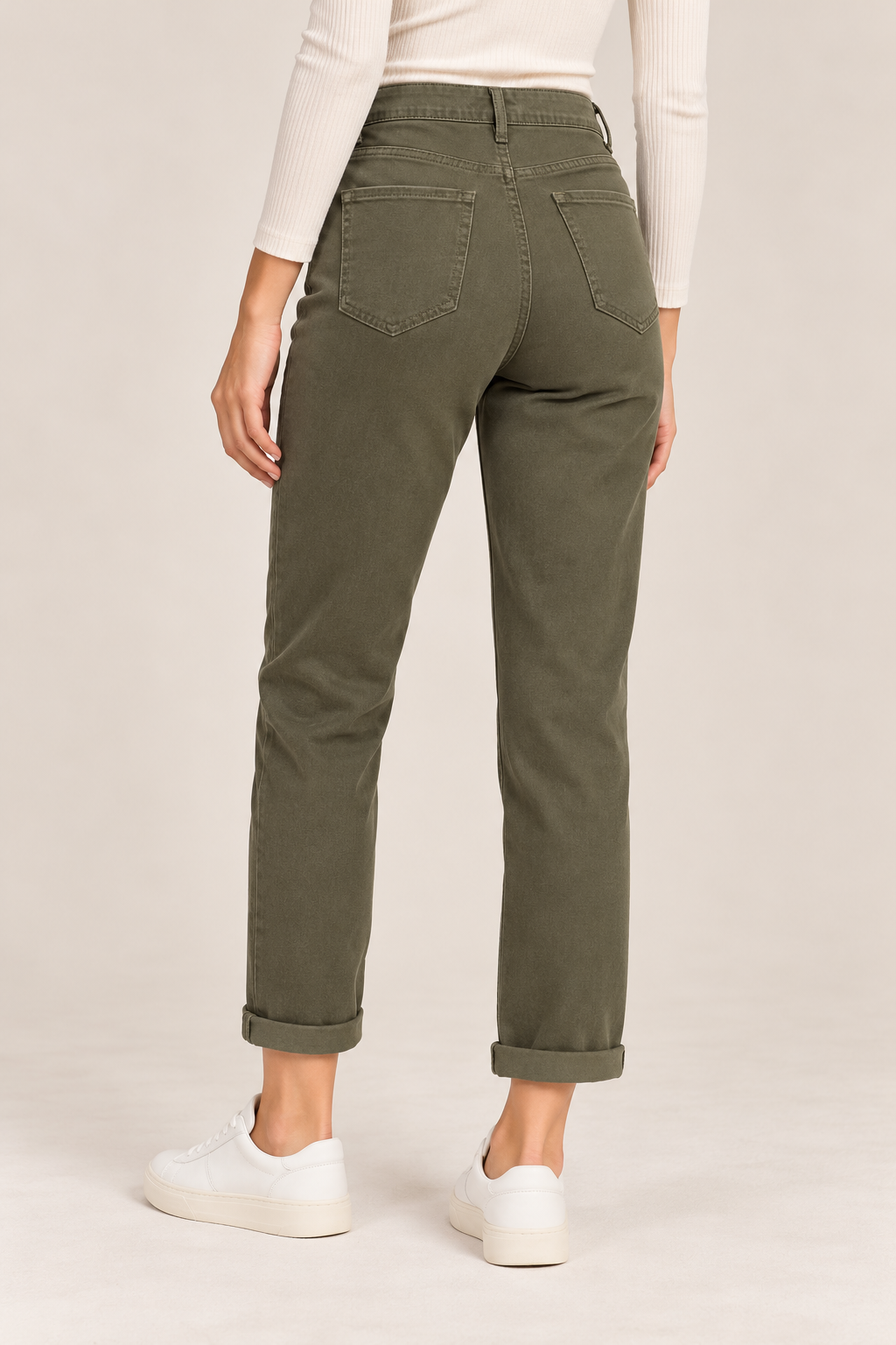 Straight Leg Cropped Trousers