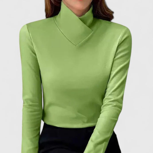 Mock-Neck Long-Sleeve Top