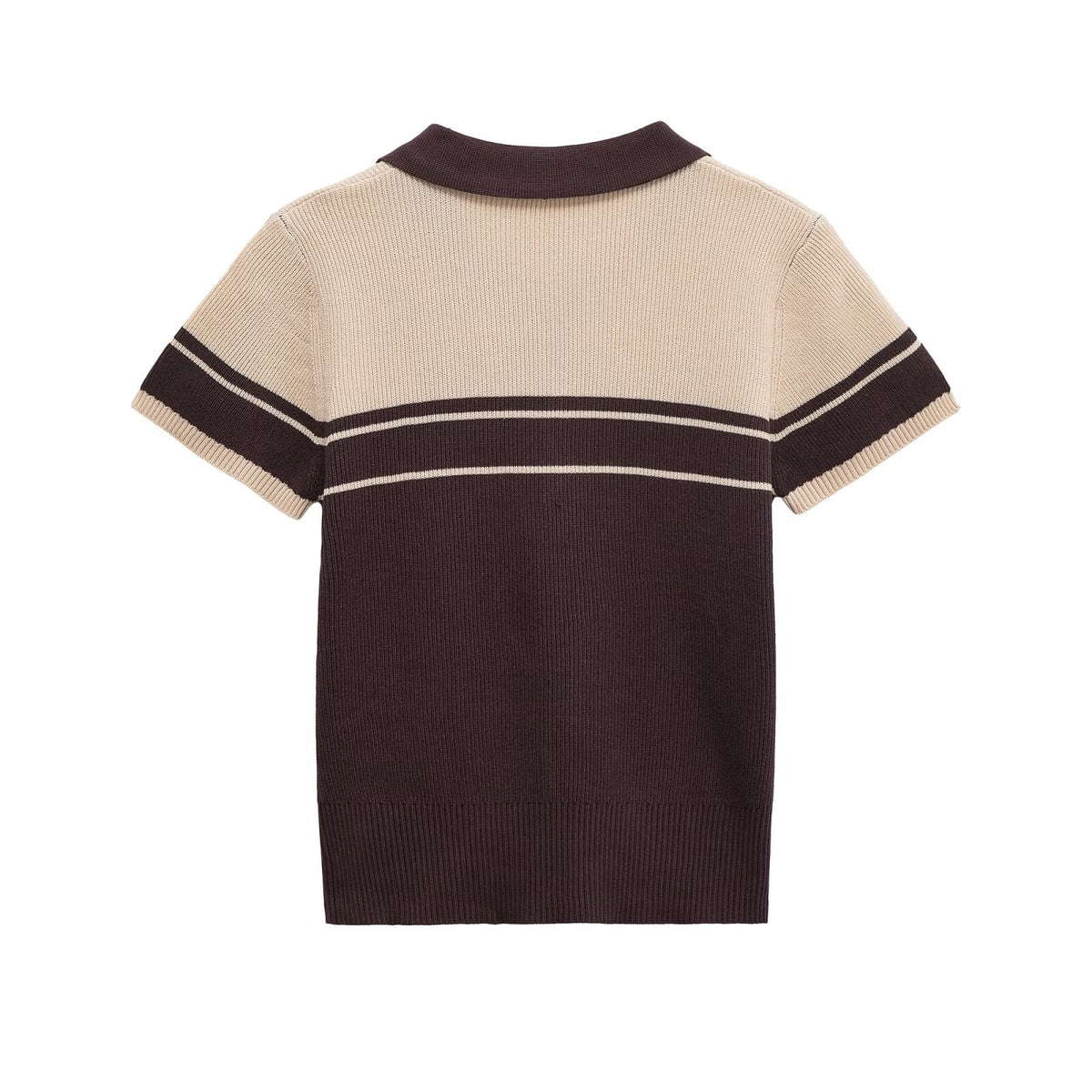 Contrast Trim Knit Polo Top