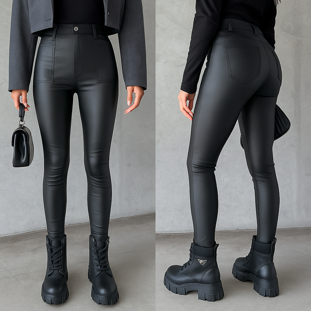 High-Waisted Faux Leather Pants