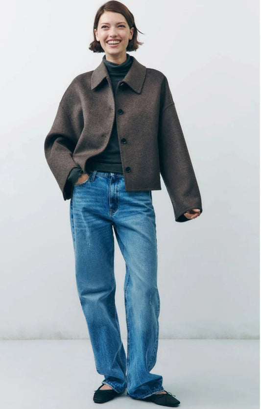 Cropped Collared Jacket