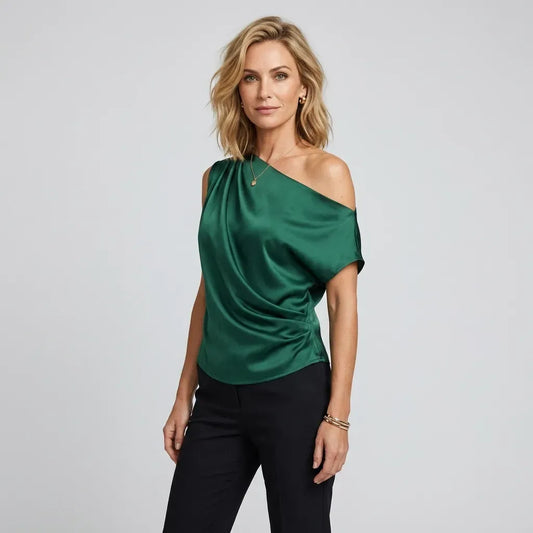 Draped One-Shoulder Top