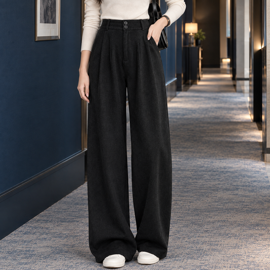 Pleated High Rise Wide Leg Pants