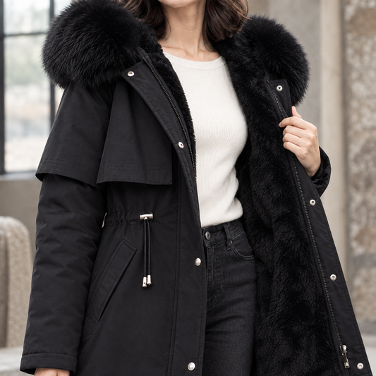 Longline Plush Lined Hooded Coat