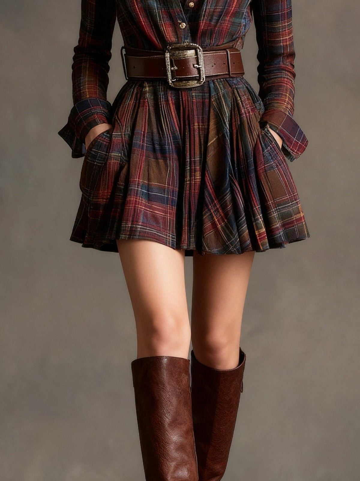 Checked Mini Dress
