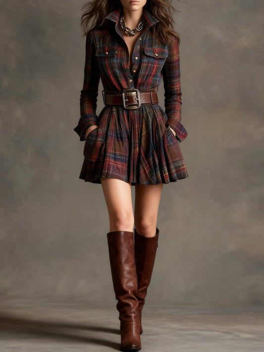 Checked Mini Dress