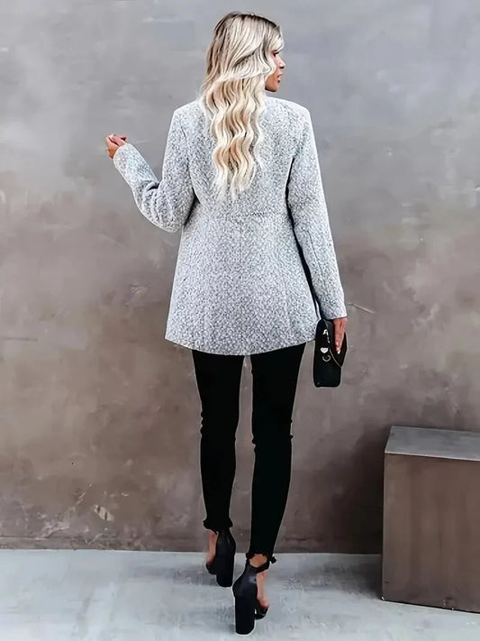 Collarless Long Coat