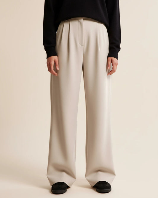 High-Waisted Pleated Wide-Leg Pants