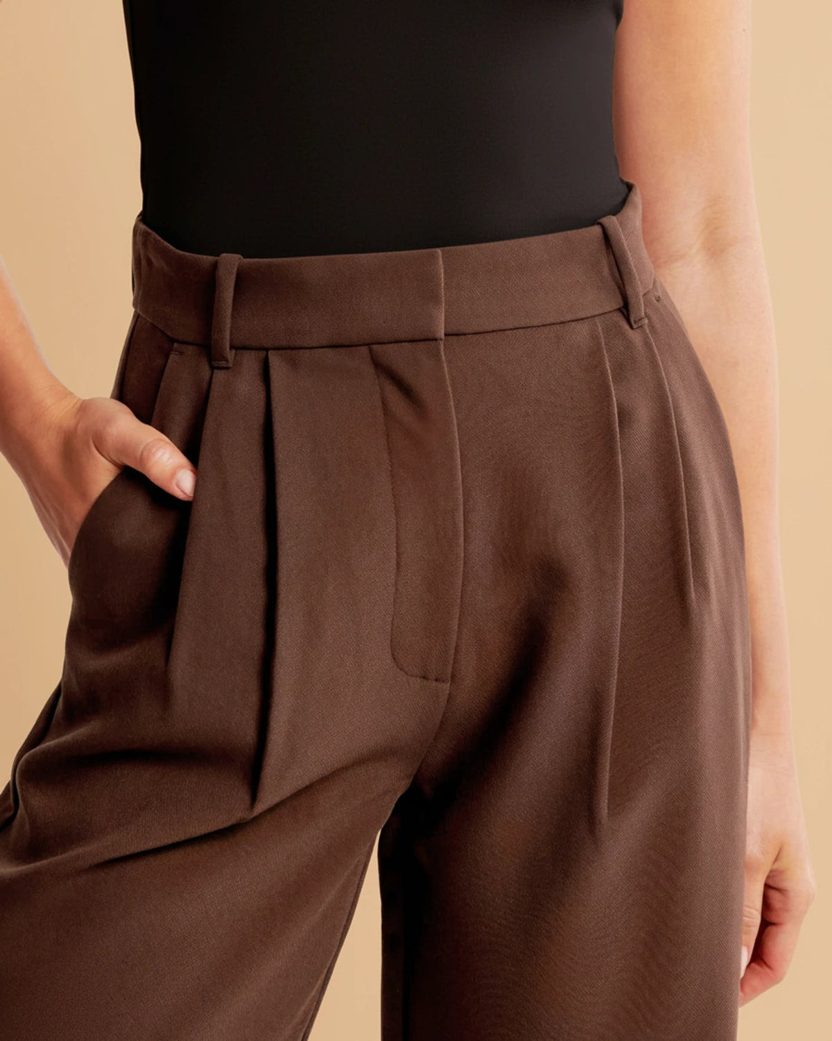 High-Waisted Pleated Wide-Leg Pants