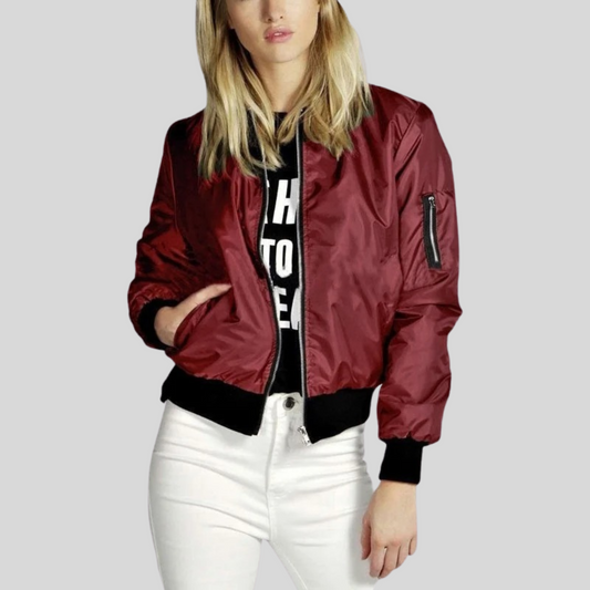 Zip-Front Bomber Jacket