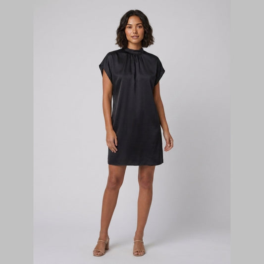 Straight-Cut Round Neck Dress