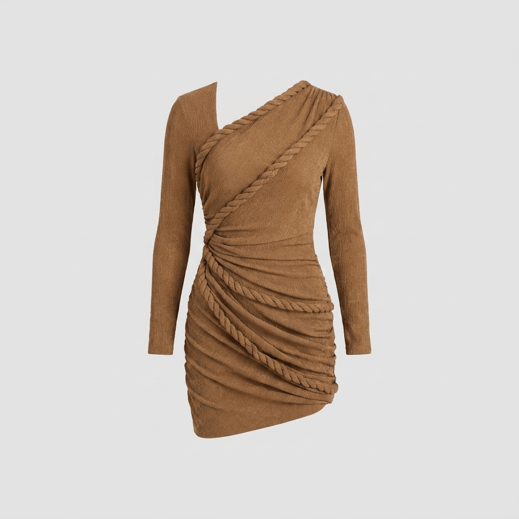 Body-Skimming Textured Mini Dress