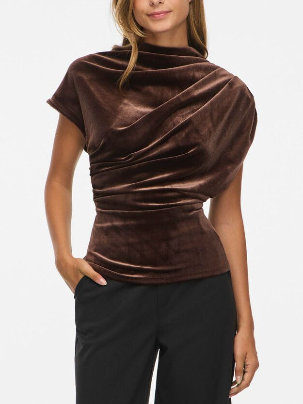 Draped High Neck Top