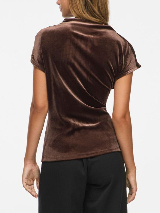 Draped High Neck Top