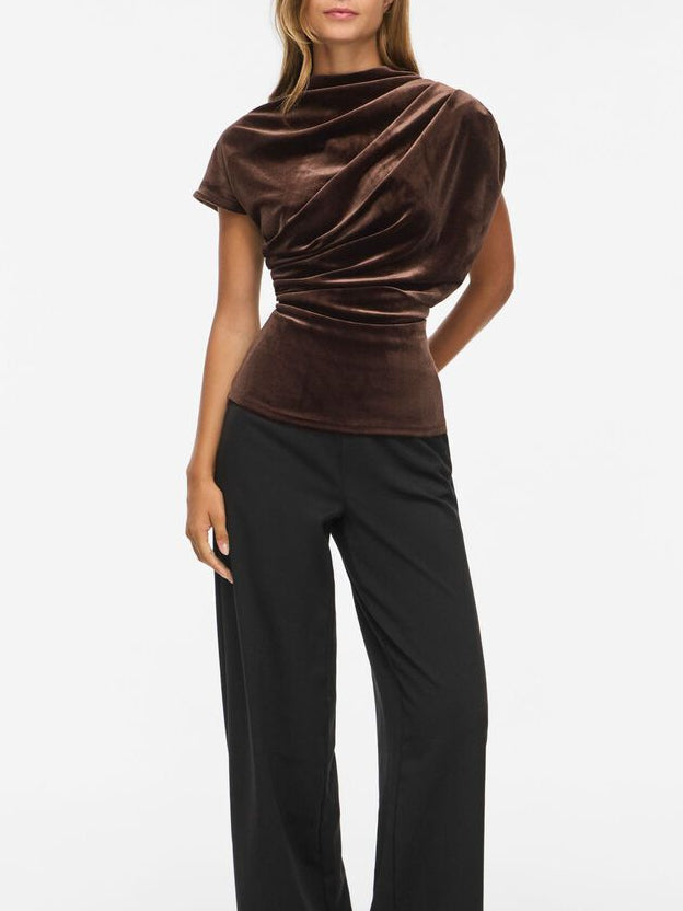 Draped High Neck Top