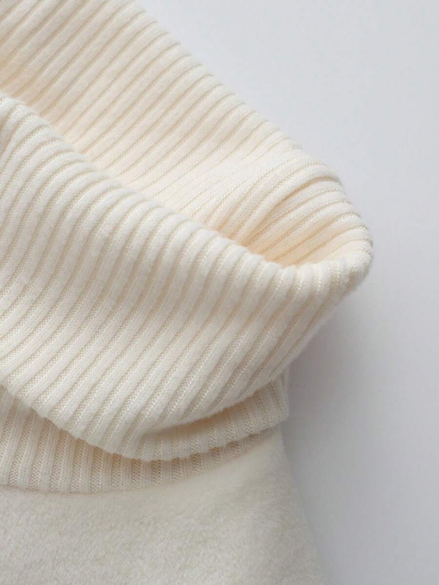 Thermal Lined High Round Neck Long Sleeve Tee