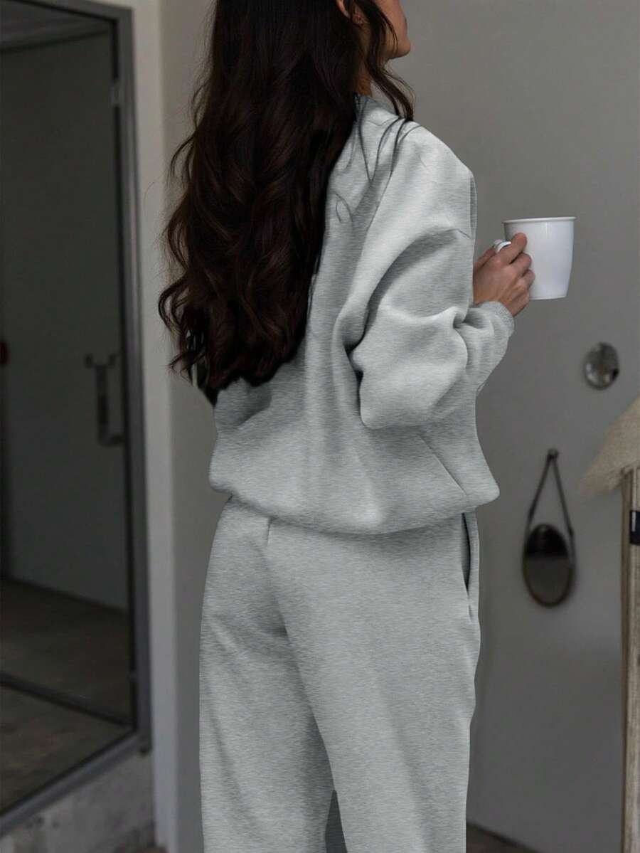 Half Zip Stand Collar Sweatshirt