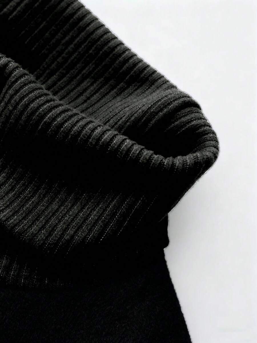 Thermal Lined High Round Neck Long Sleeve Tee