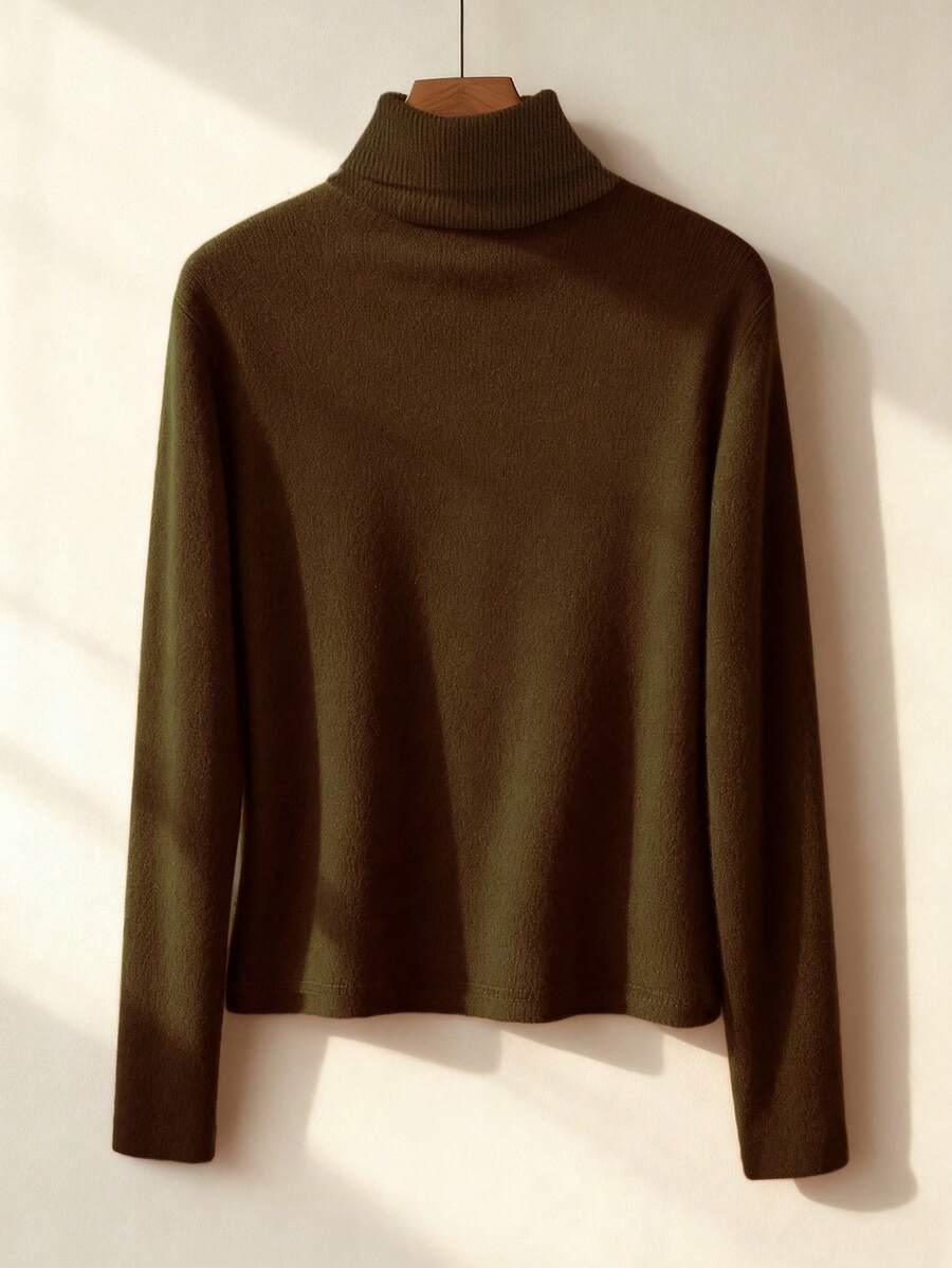 Thermal Lined High Round Neck Long Sleeve Tee