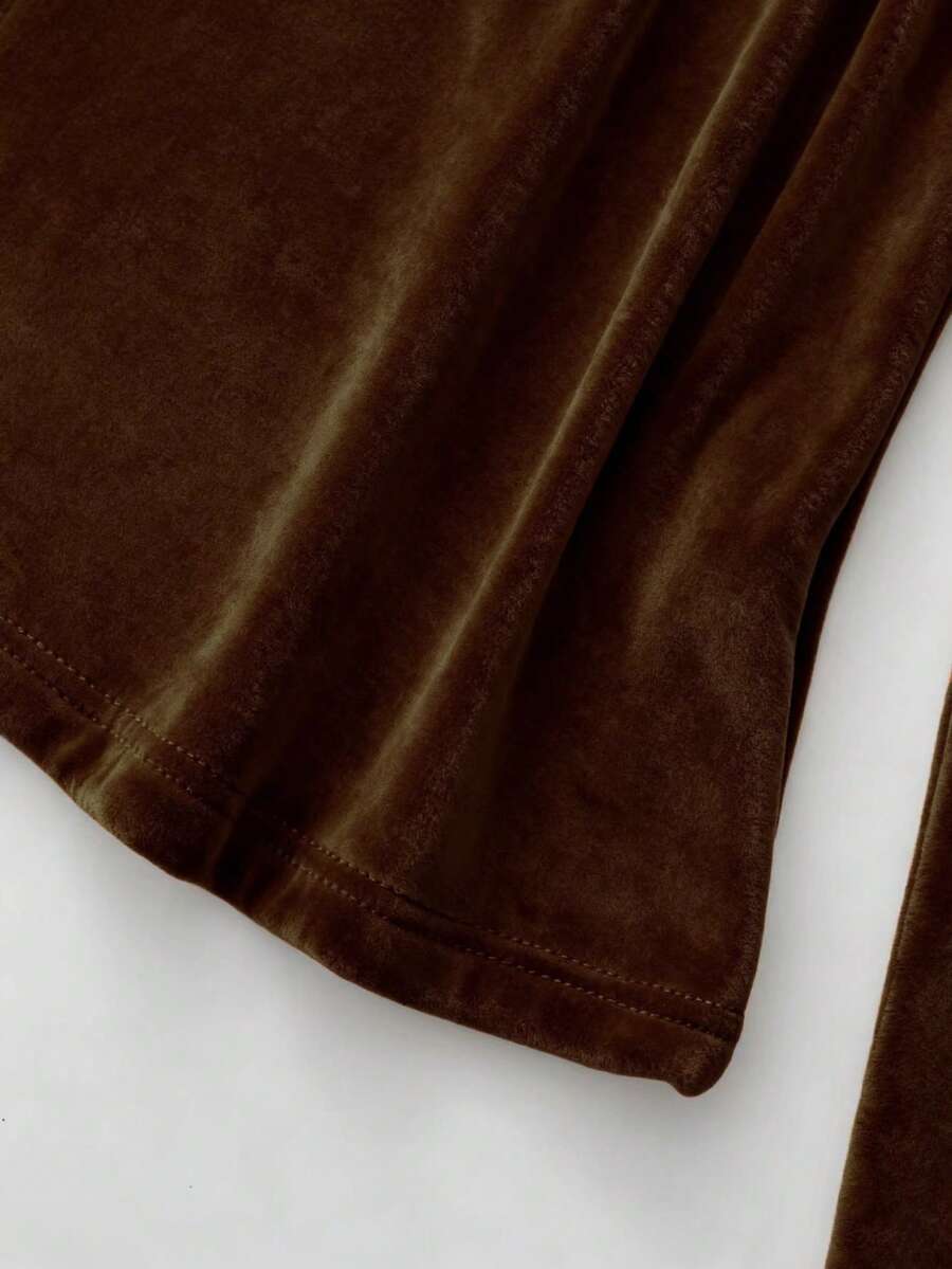 Thermal Lined High Round Neck Long Sleeve Tee
