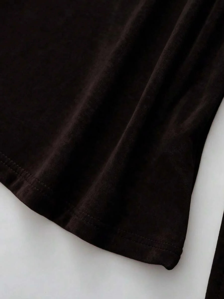 Thermal Lined High Round Neck Long Sleeve Tee