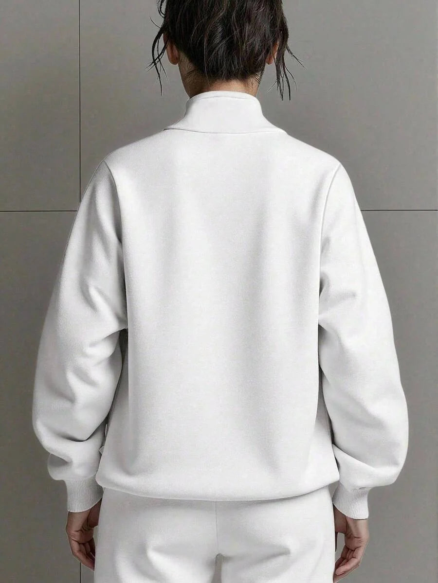 Half Zip Stand Collar Sweatshirt