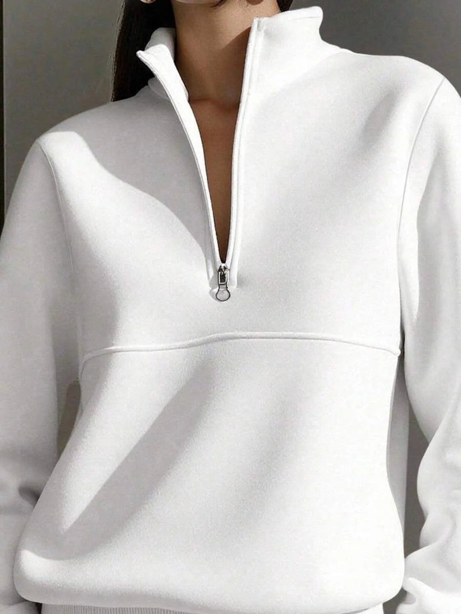 Half Zip Stand Collar Sweatshirt