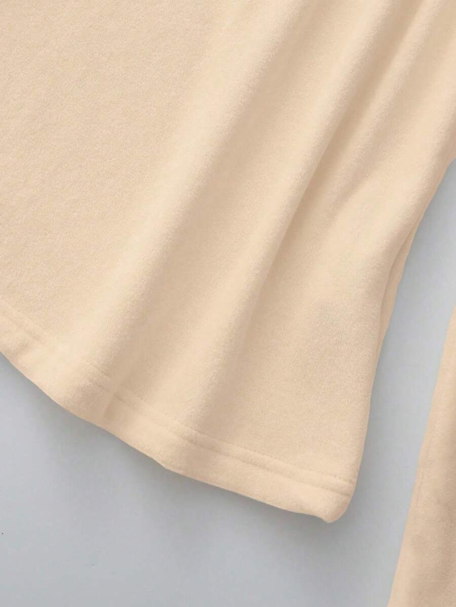 Thermal Lined High Round Neck Long Sleeve Tee