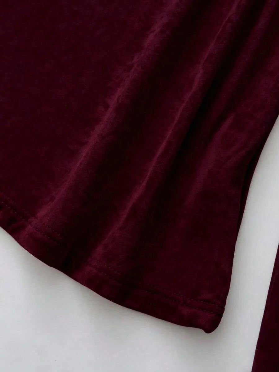 Thermal Lined High Round Neck Long Sleeve Tee