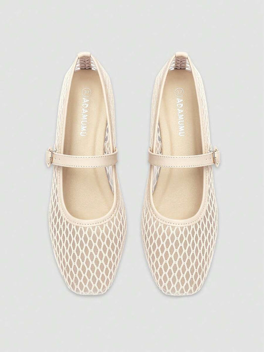 Mesh Mary Jane Ballet Flats