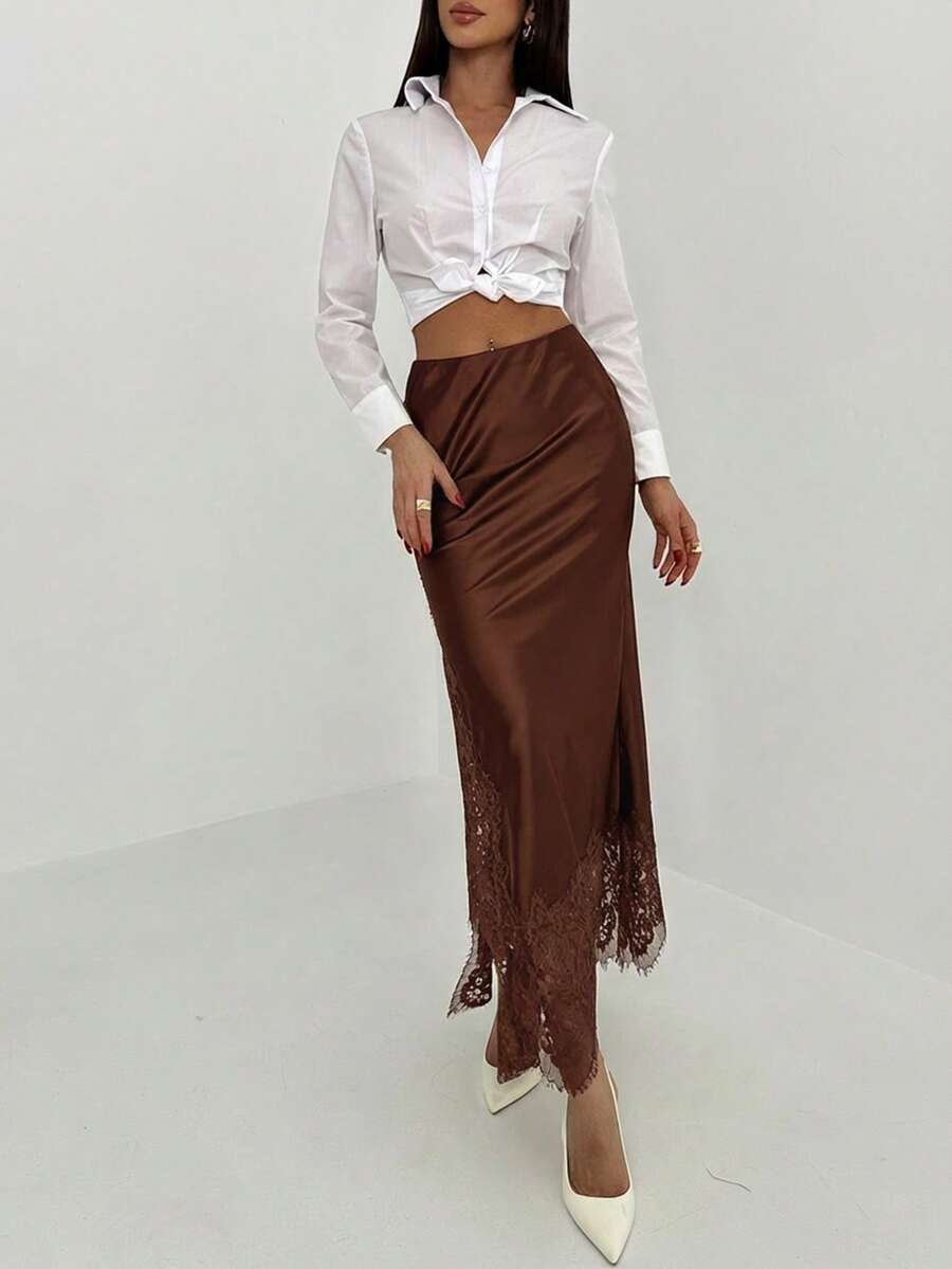 Contrast Lace Skirt