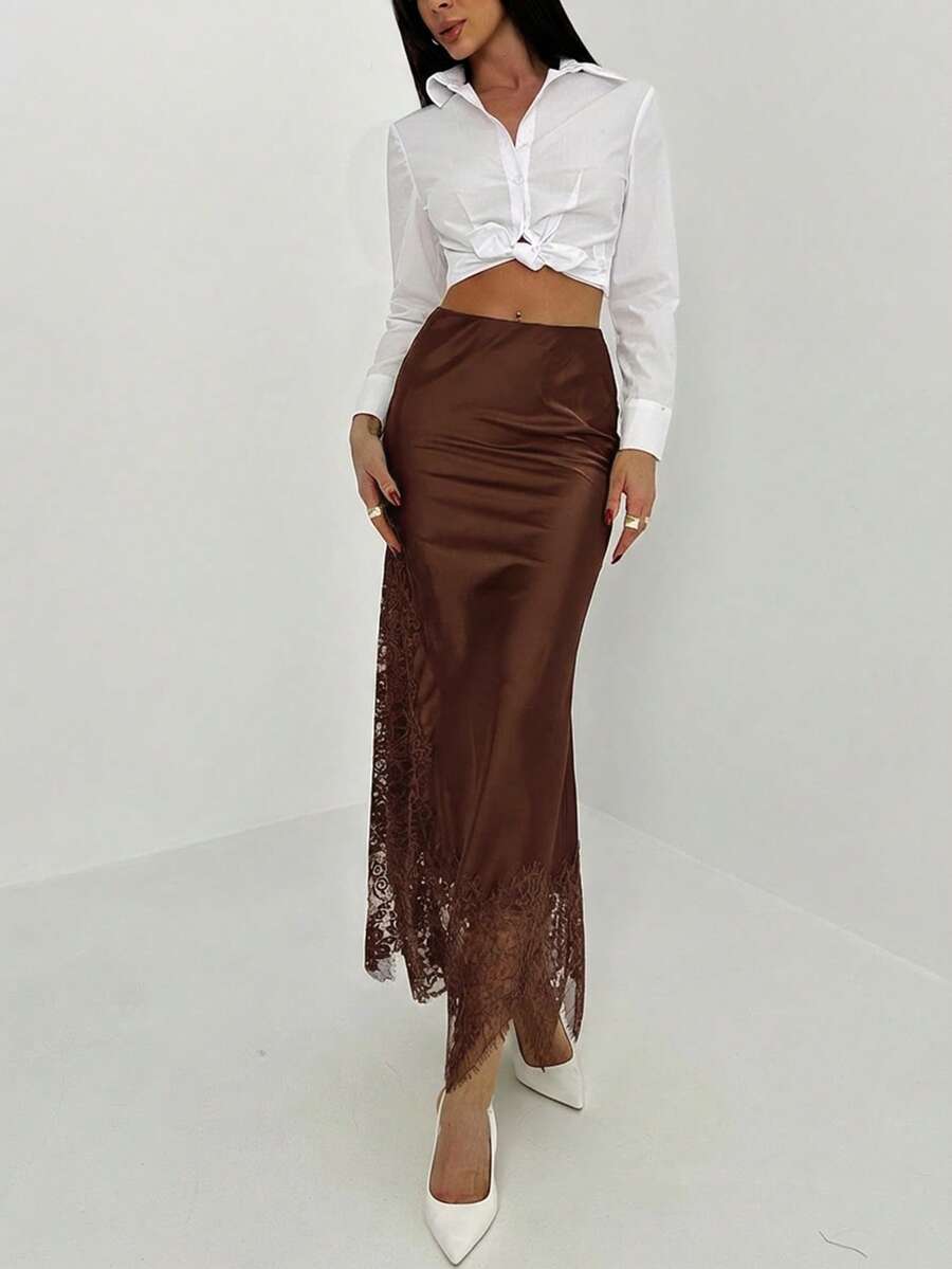 Contrast Lace Skirt
