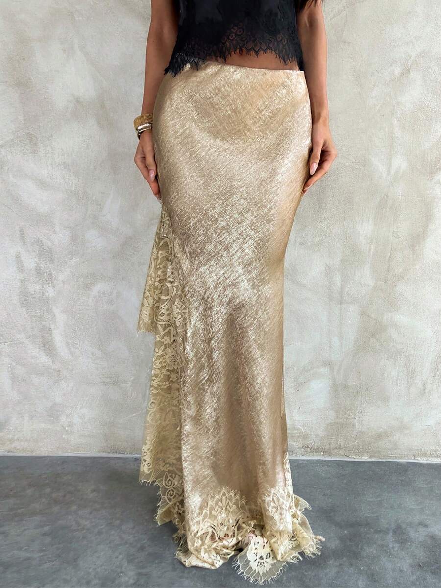 Contrast Lace Skirt