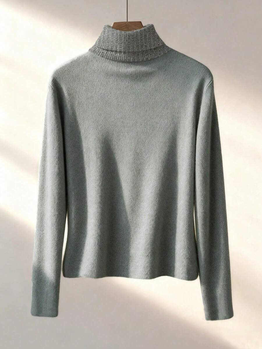 Thermal Lined High Round Neck Long Sleeve Tee