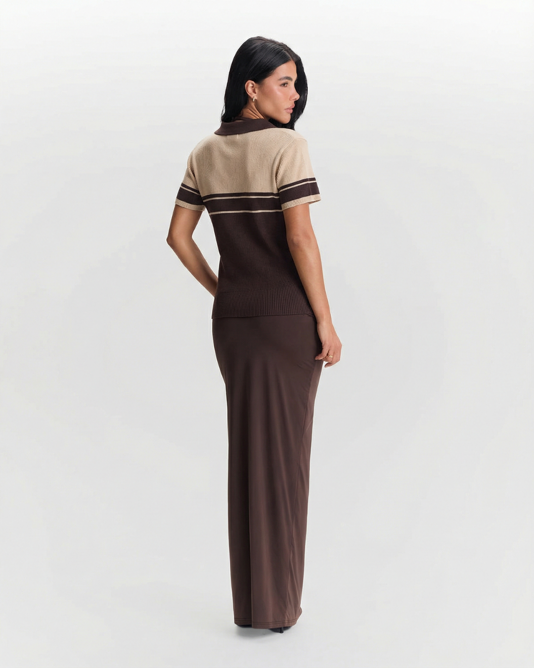 Contrast Trim Knit Polo Top