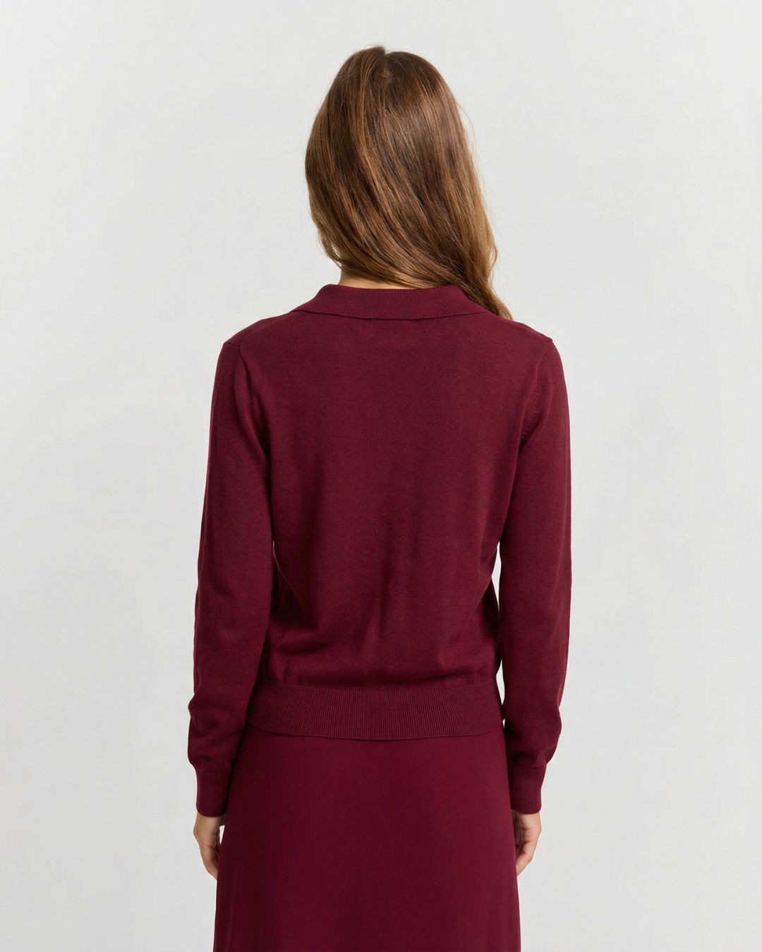 Slim Fit Ribbed Knit Polo Sweater