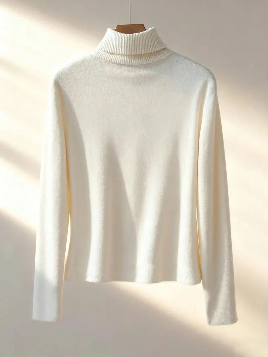 Thermal Lined High Round Neck Long Sleeve Tee
