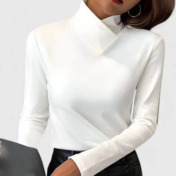 Mock-Neck Long-Sleeve Top