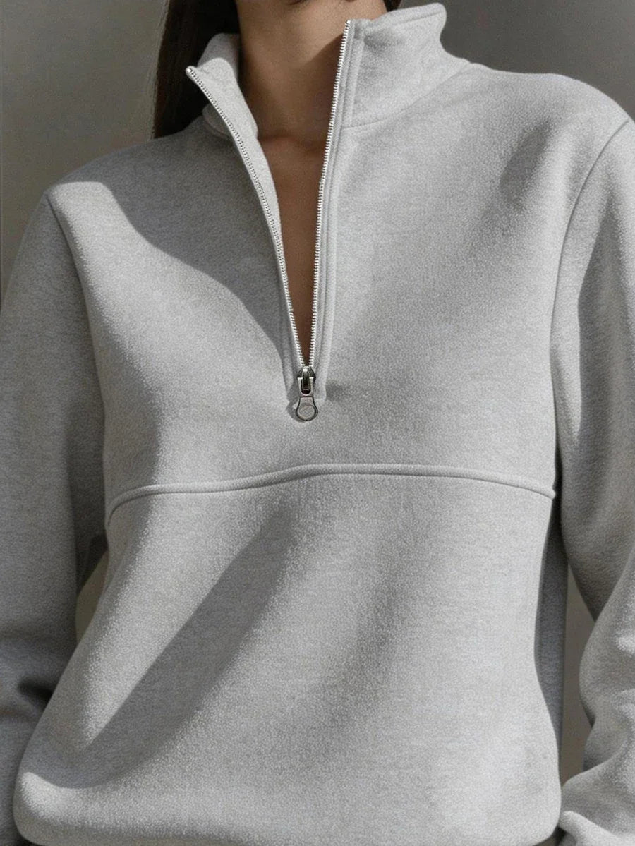 Half Zip Stand Collar Sweatshirt