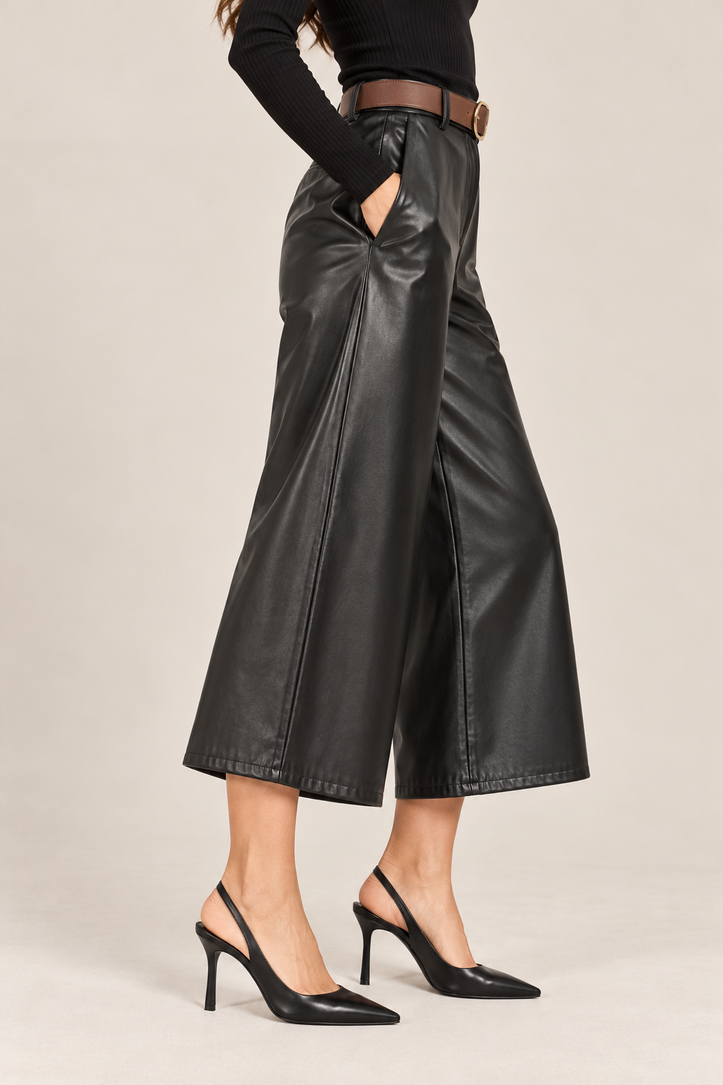 Faux Leather Culottes
