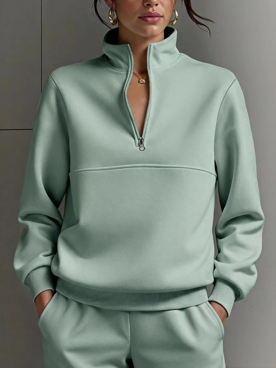 Half Zip Stand Collar Sweatshirt
