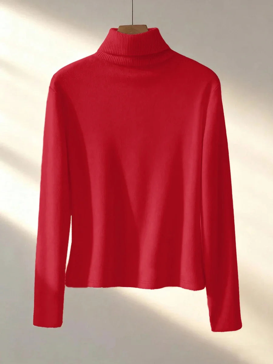 Thermal Lined High Round Neck Long Sleeve Tee