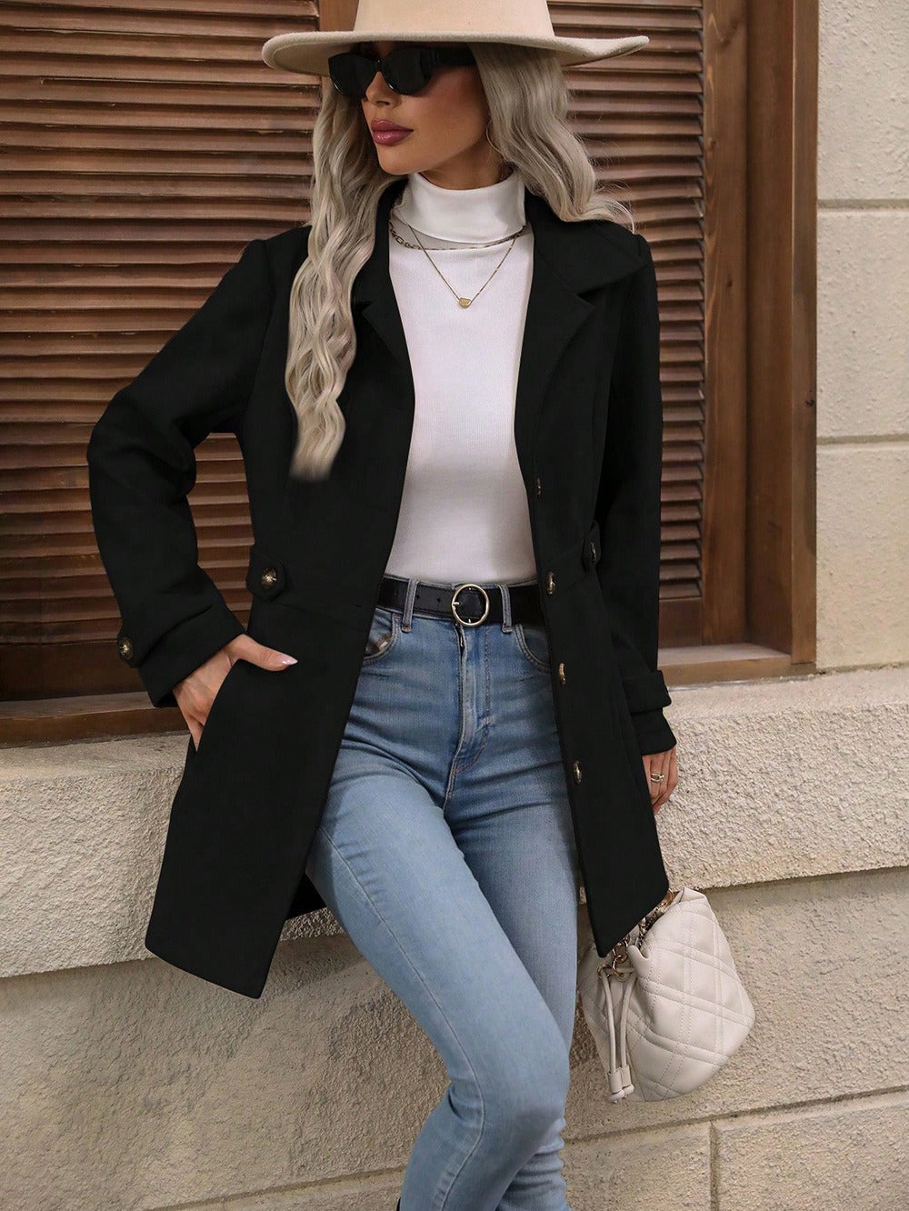 Belted Fitted Trench Coat