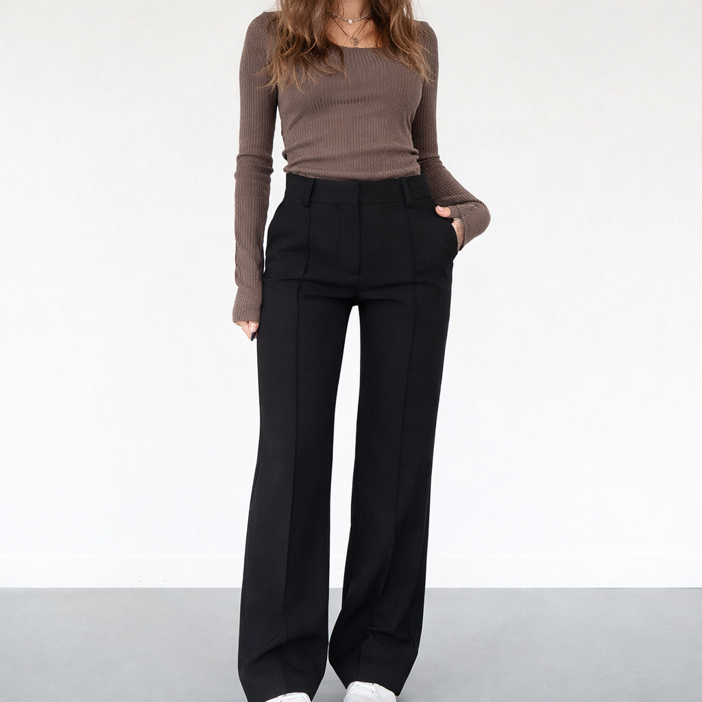 High-Waist Wide-Leg Trousers
