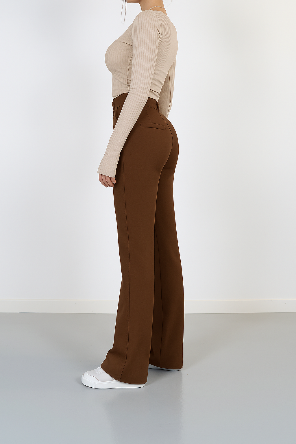 High-Waist Wide-Leg Trousers