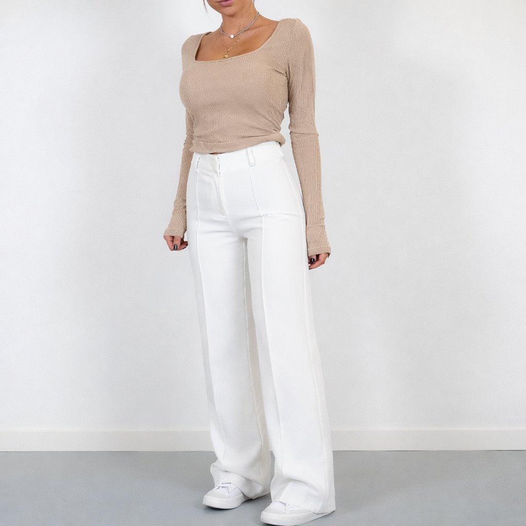 High-Waist Wide-Leg Trousers