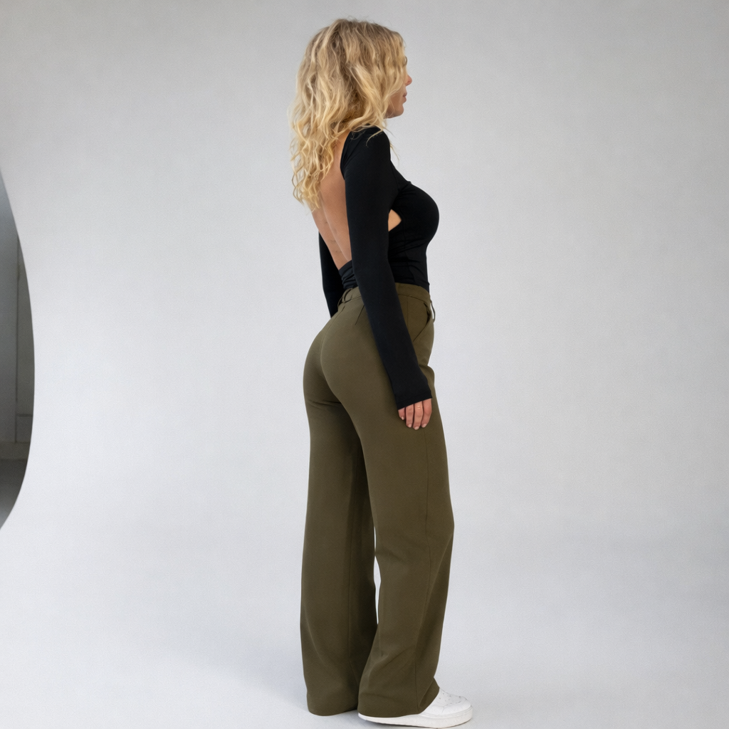 High-Waist Wide-Leg Trousers