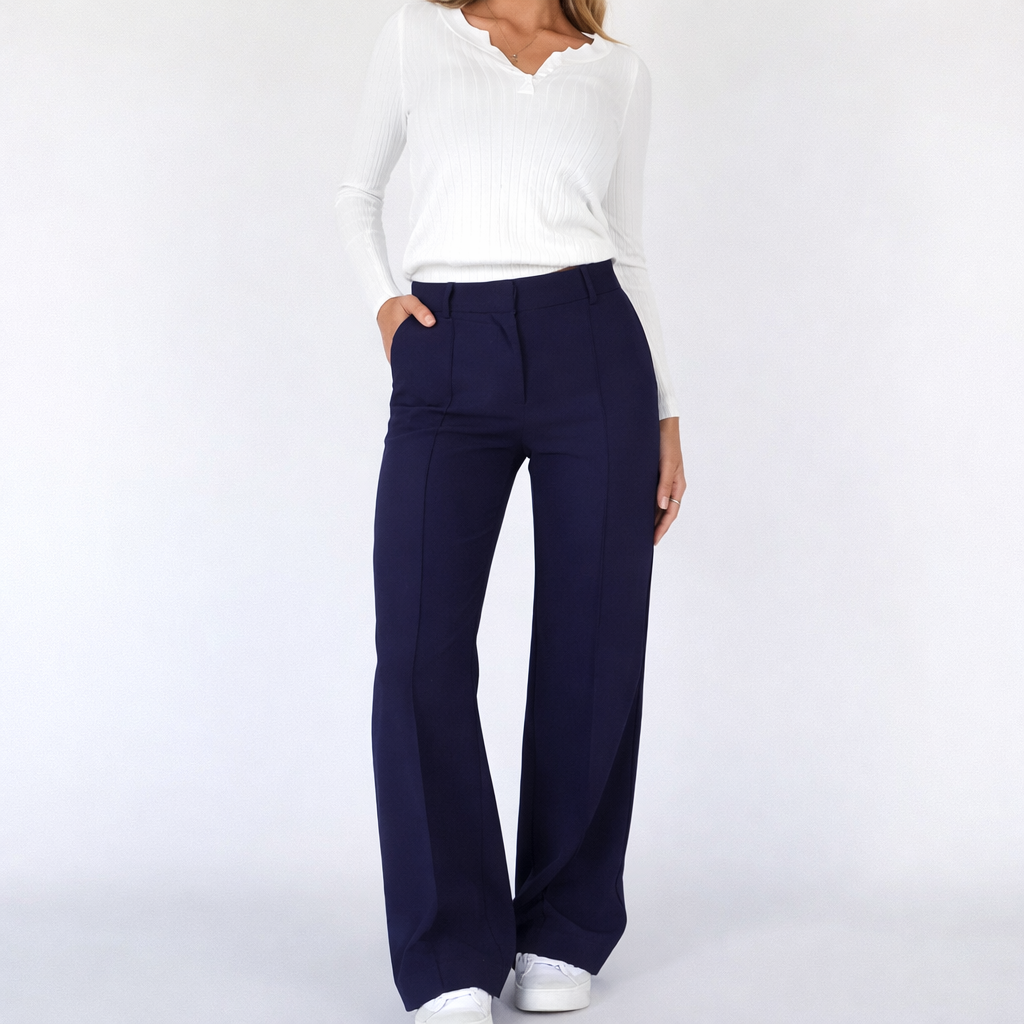 High-Waist Wide-Leg Trousers