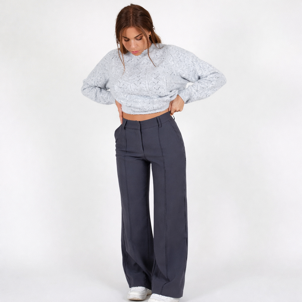 High-Waist Wide-Leg Trousers