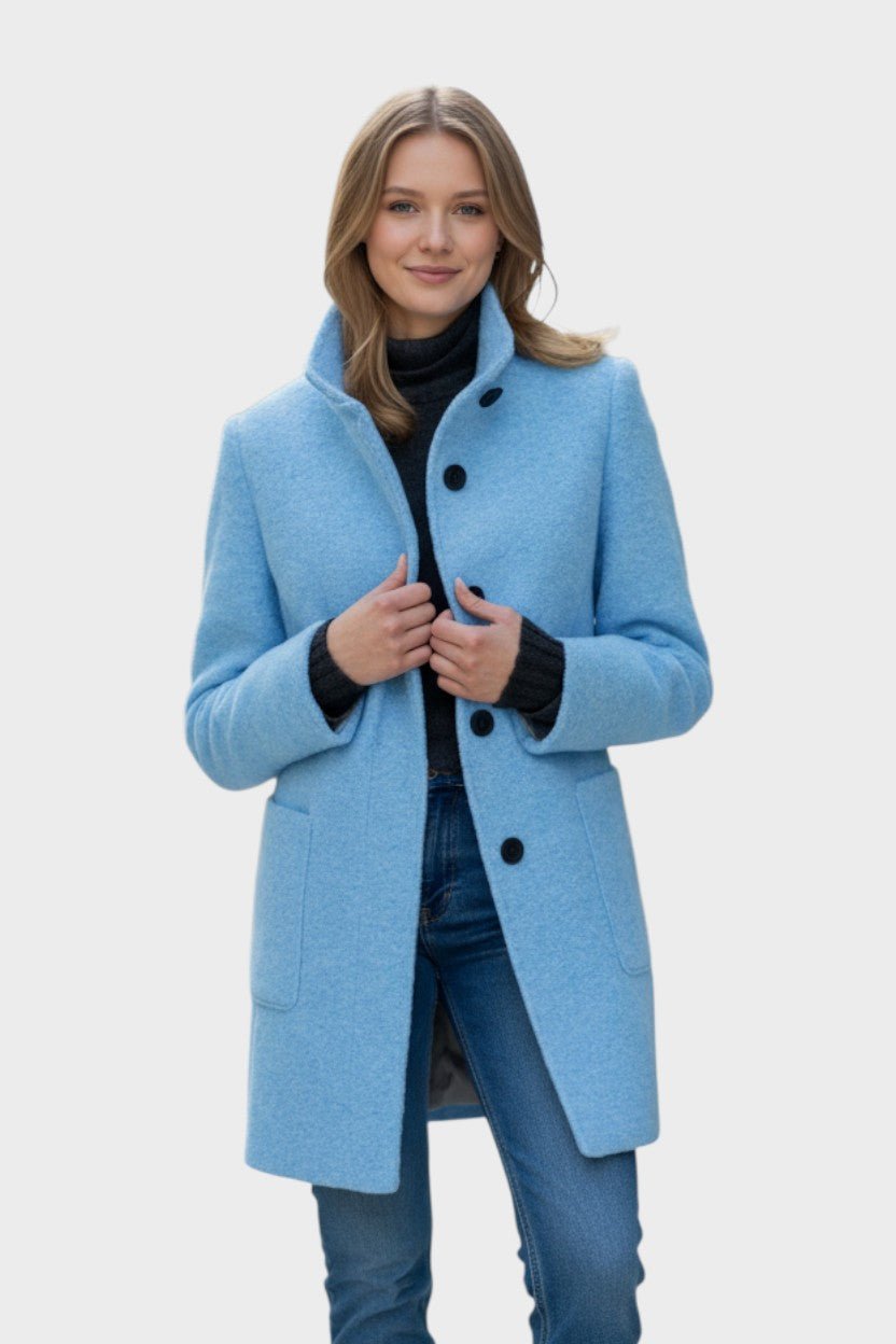 Classic Winter Tailored Stand-Collar Coat